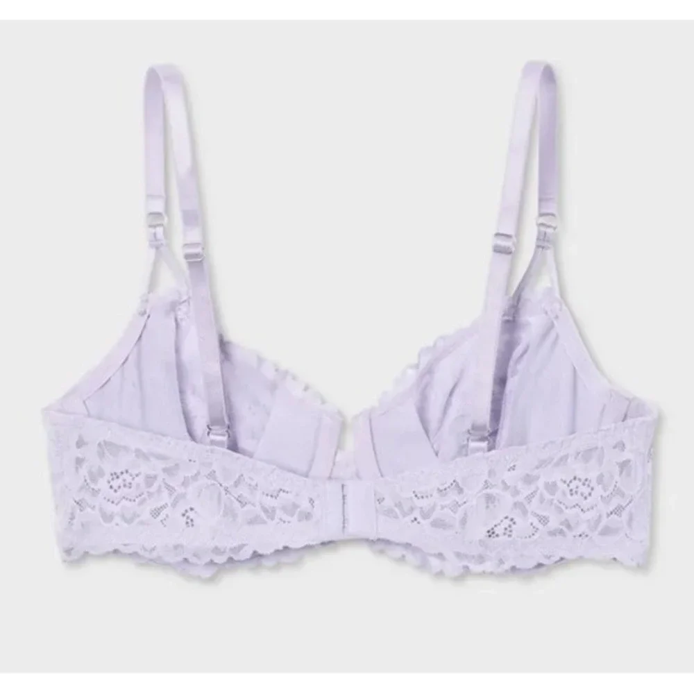 40DDD   Lace Unlined Comfort Wire Balconette Bra‎ Lavender